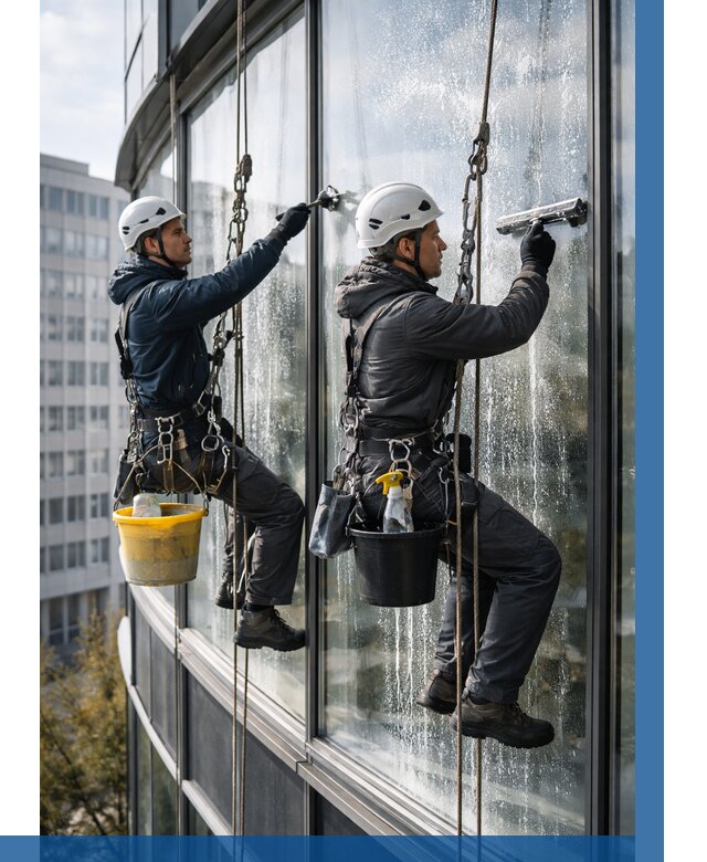 Мойка панорамных окон в Чебаркуле от 376 р. заказать у ВЫСОТНИК-Чбр