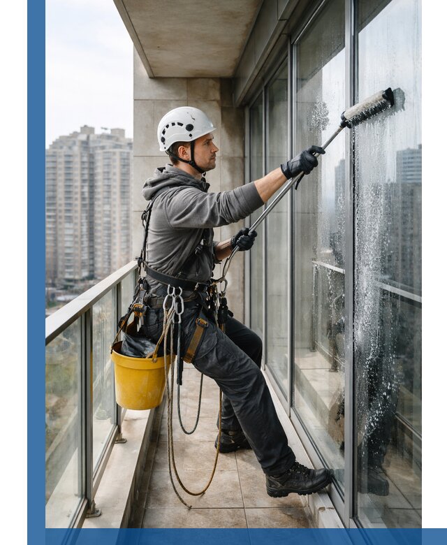 Профессиональная мойка балконного остекления в Чебаркуле