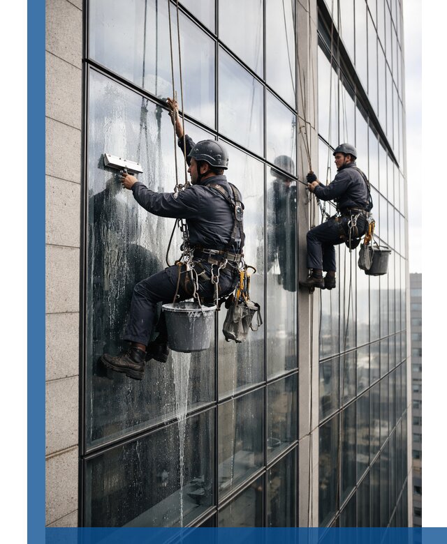 Профессиональная мойка стеклянных фасадов зданий в Чебаркуле