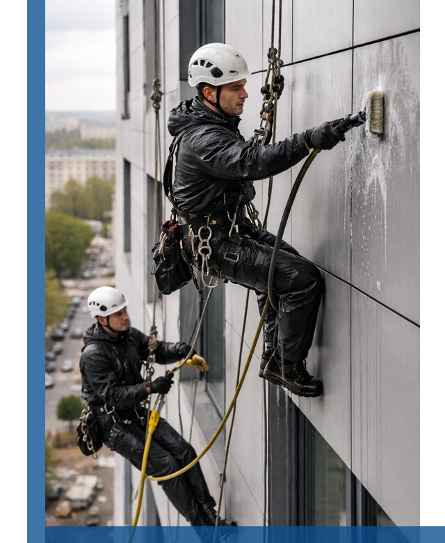 Профессиональная мойка фасада из композита в Чебаркуле