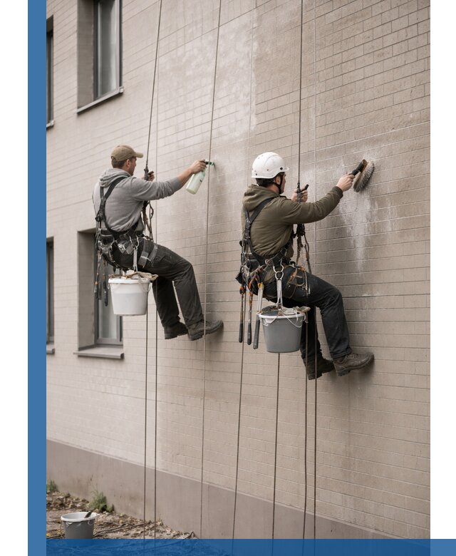 Удаление высолов с фасада зданий в Чебаркуле без повреждений и следов