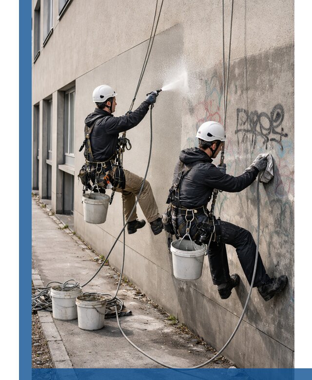 Антиграффити покрытие фасада с защитой от надписей в Чебаркуле