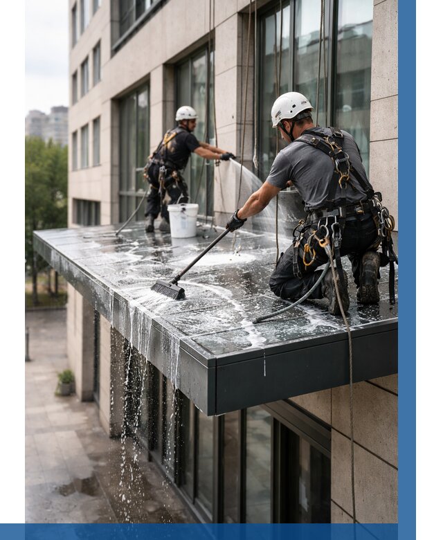 Мойка козырьков и навесов в Чебаркуле от 3758 р. | ВЫСОТНИК-Чбр