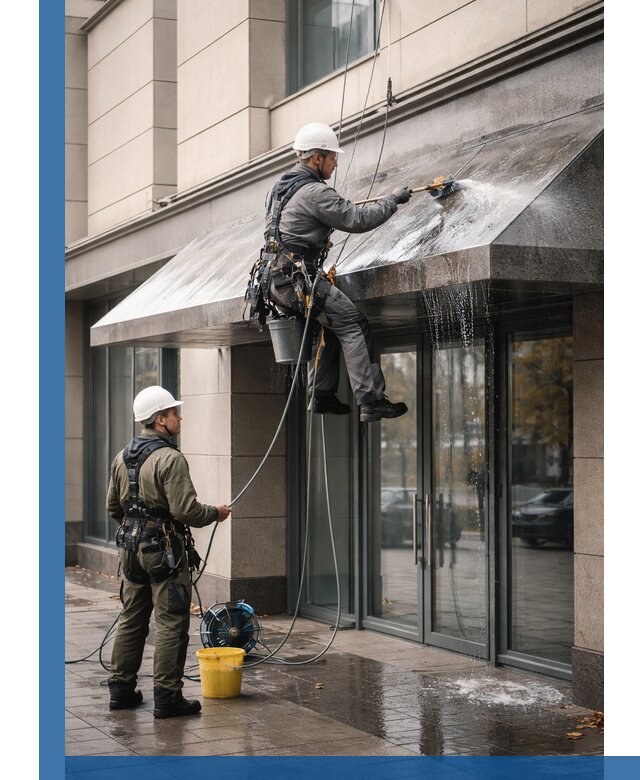 Профессиональная мойка козырьков и навесов в Чебаркуле