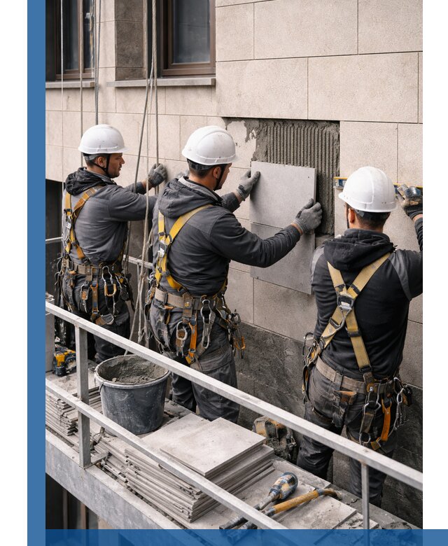 Ремонт облицовки фасада плиткой в Чебаркуле с гарантией