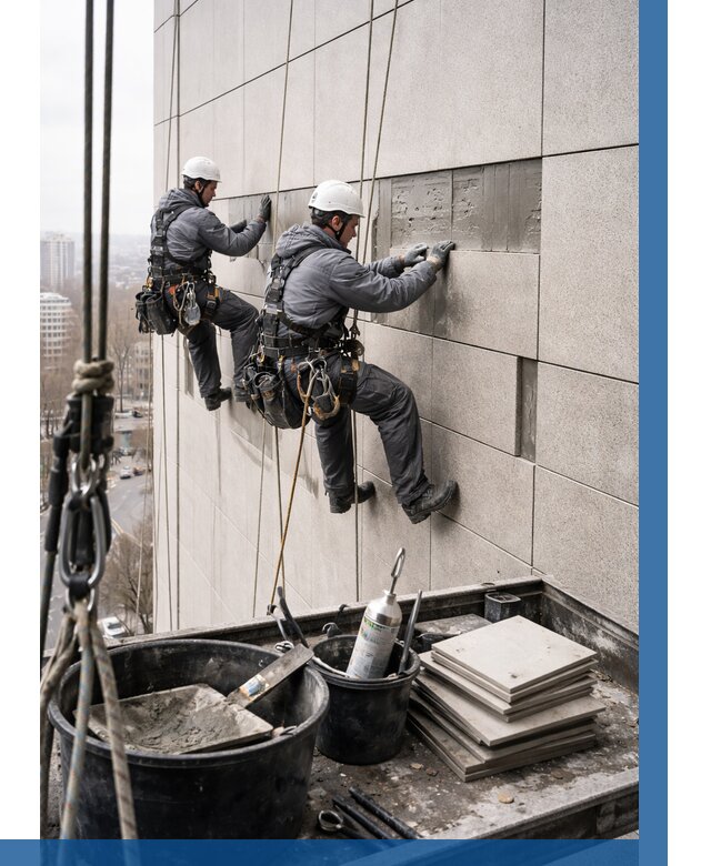 Ремонт фасада из керамогранита в Чебаркуле от 2684 р. | ВЫСОТНИК-Чбр