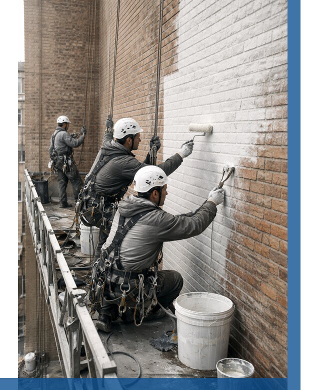 Покраска кирпичного фасада в Чебаркуле от 376 р. | ВЫСОТНИК-Чбр