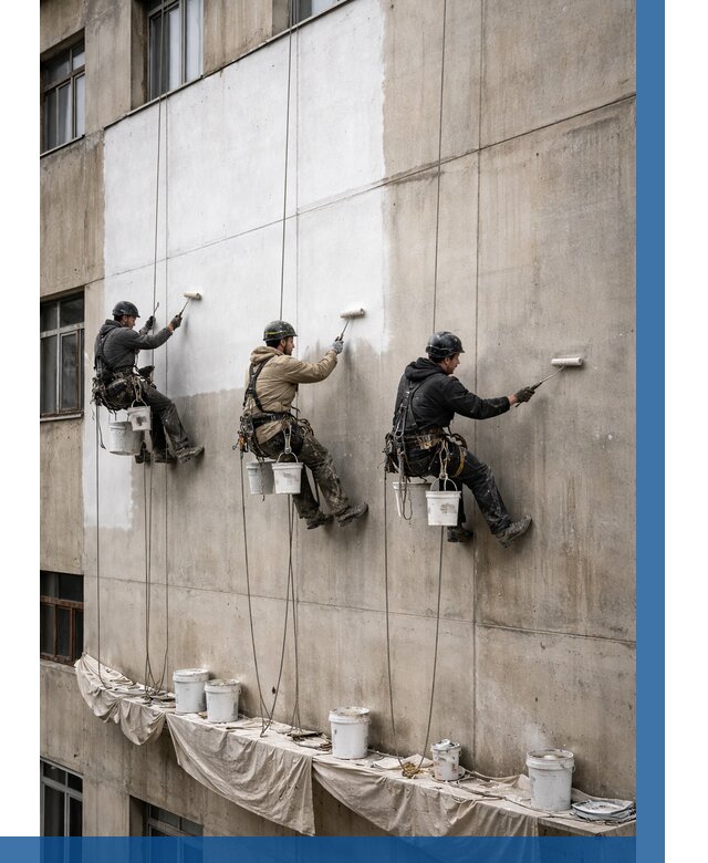 Покраска бетонного фасада в Чебаркуле от 376 р за м2 | ВЫСОТНИК-Чбр