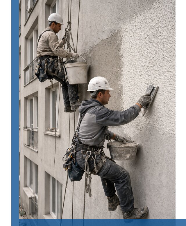 Нанесение декоративной штукатурки короед на фасад в Чебаркуле