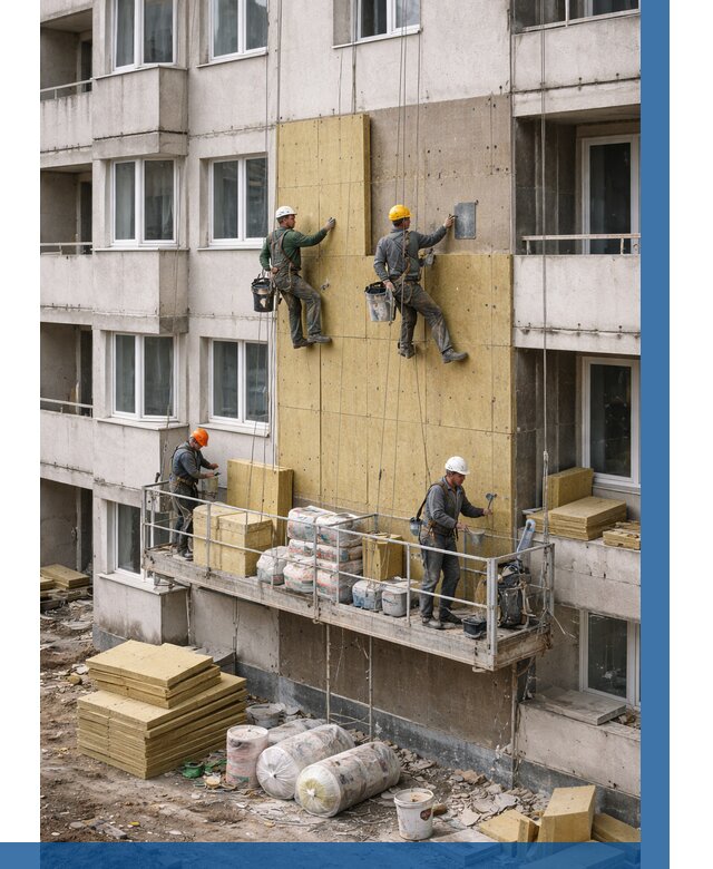 Утепление фасада минватой в Чебаркуле от 1611 р. | ВЫСОТНИК-Чбр