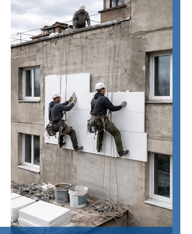 Утепление фасада пенополистиролом в Чебаркуле от 1933 р. | ВЫСОТНИК-Чбр