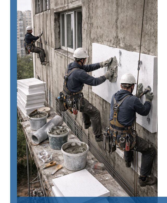 Утепление фасада пенополистиролом в Чебаркуле под ключ