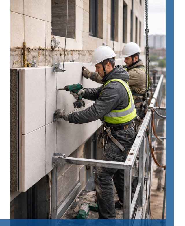 Монтаж фасадных термопанелей в Чебаркуле от 1611 р. | ВЫСОТНИК-Чбр