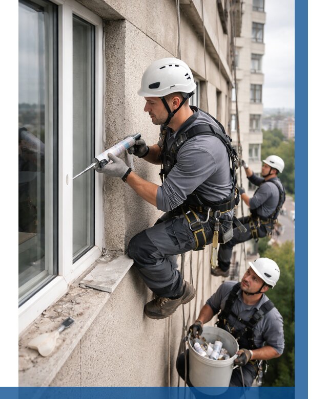 Герметизация оконных швов снаружи в Чебаркуле от 1611 р. | ВЫСОТНИК-Чбр