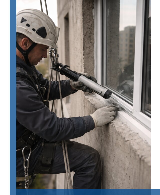 Герметизация оконных швов снаружи в Чебаркуле профессионально