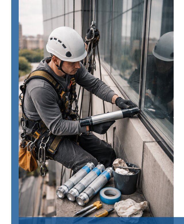 Герметизация стыков витража в Чебаркуле для герметичных фасадов