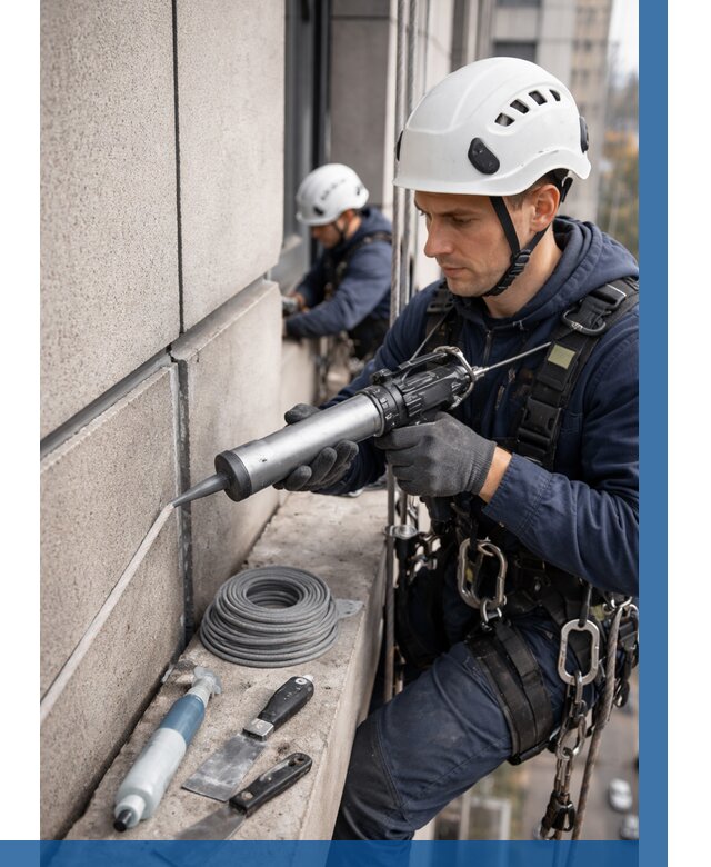 Герметизация деформационных швов фасада в Чебаркуле от 752 | ВЫСОТНИК-Чбр