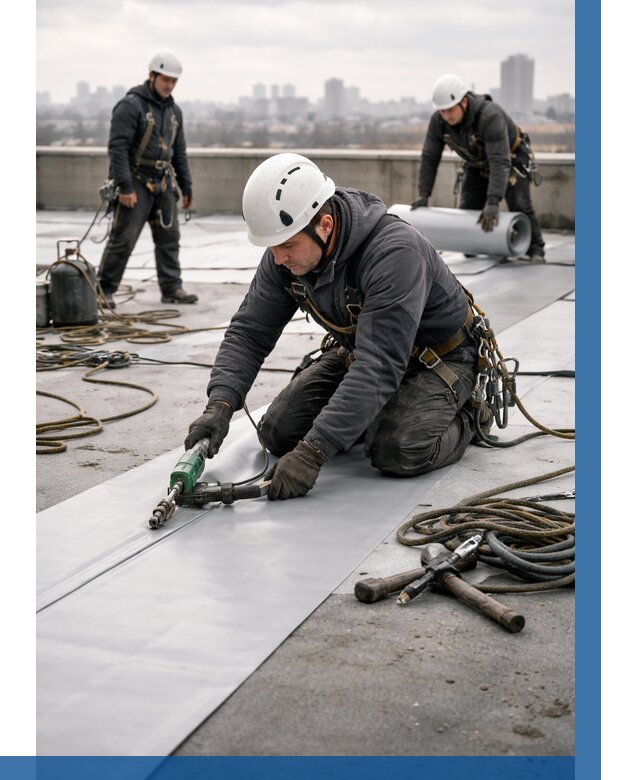 Ремонт мембранной кровли в Чебаркуле от 1933 р./м2 | ВЫСОТНИК-Чбр