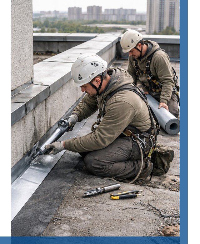 Ремонт кровельных примыканий в Чебаркуле от 1288 р. | ВЫСОТНИК-Чбр