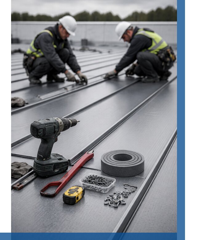 Монтаж фальцевой кровли в Чебаркуле от 1933 р. | ВЫСОТНИК-Чбр