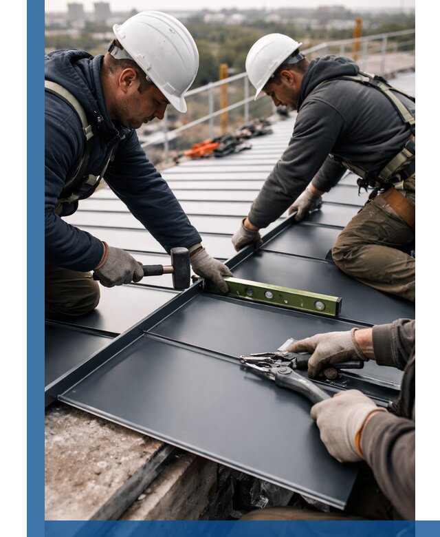 Монтаж фальцевой кровли в Чебаркуле для промышленных зданий