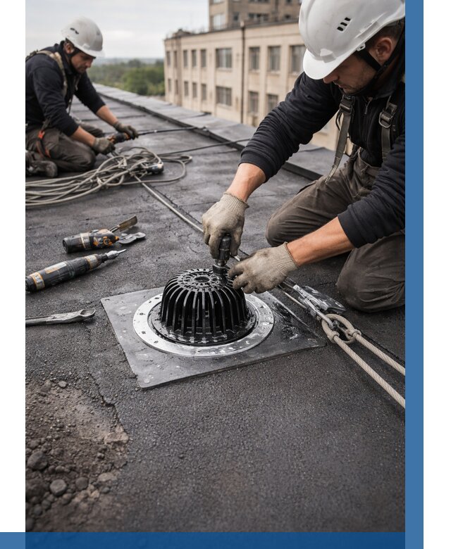 Установка водосточных воронок в Чебаркуле цена от 3758 р. | ВЫСОТНИК-Чбр