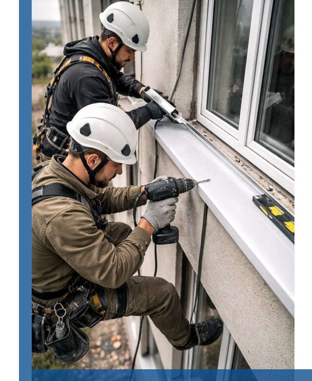 Профессиональный монтаж оконных отливов и отведения воды в Чебаркуле