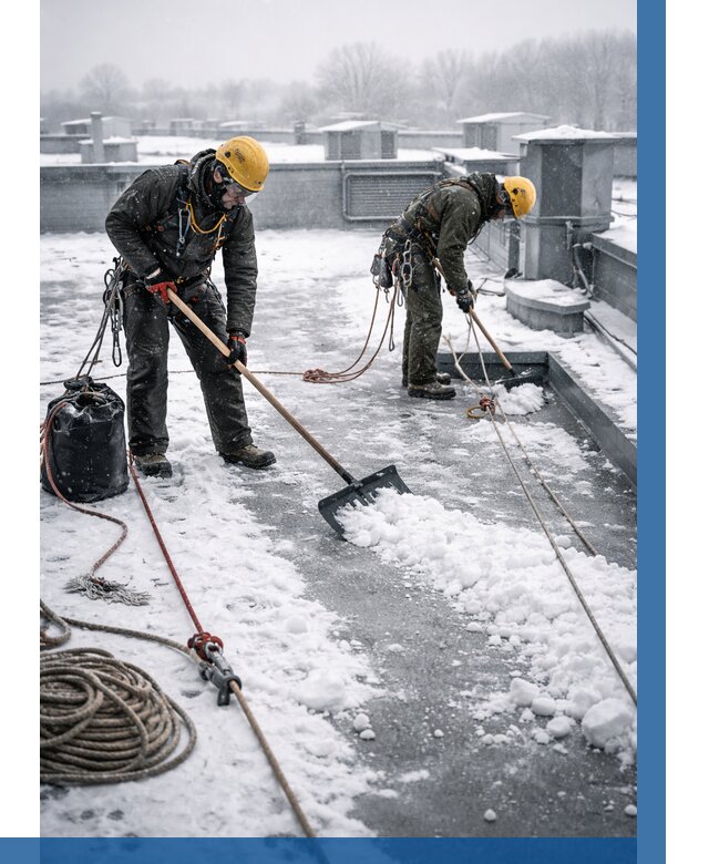 Очистка крыши от снега в Чебаркуле от 8053 р. | ВЫСОТНИК-Чбр