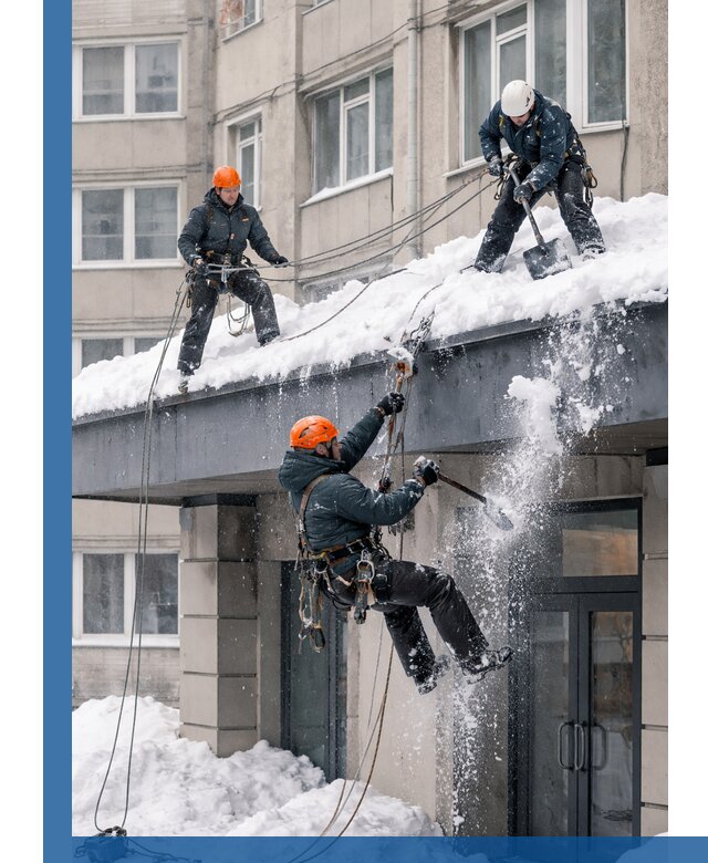 Безопасная очистка навесов от снега в Чебаркуле круглогодично