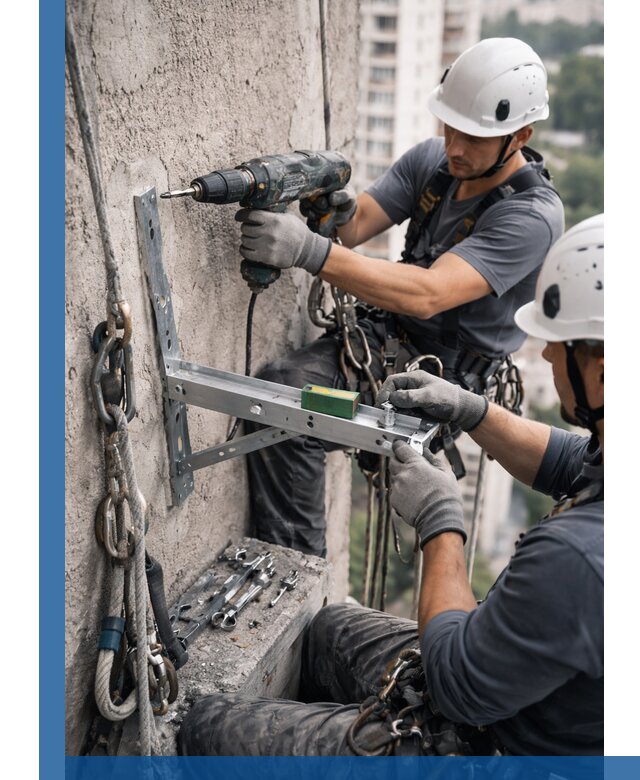 Установка кронштейнов кондиционера и крепежа в Чебаркуле