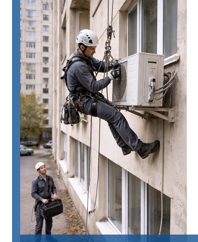 Демонтаж внешнего блока кондиционера в Чебаркуле профессионально