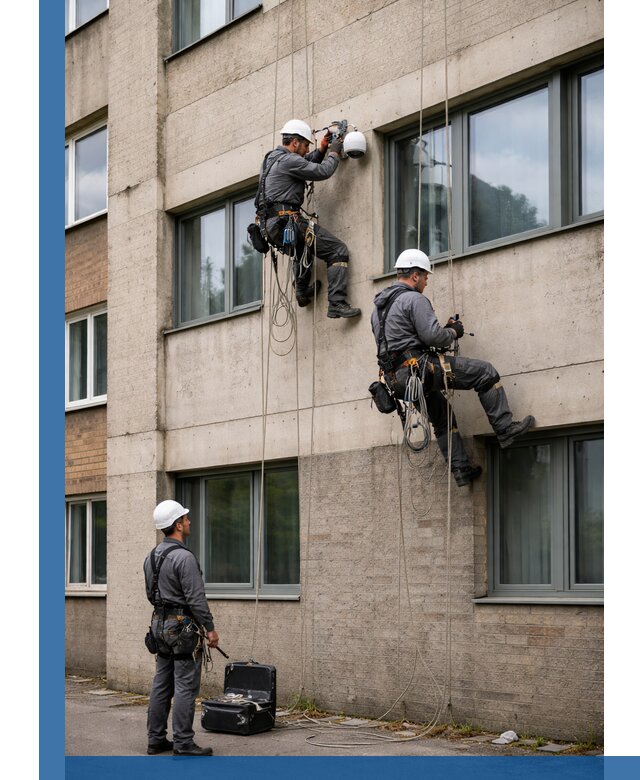 Монтаж фасадных камер видеонаблюдения в Чебаркуле под ключ