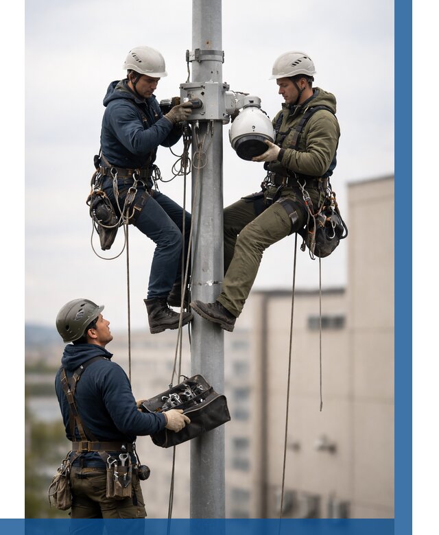 Установка видеокамер на мачте в Чебаркуле от 9126 р. | ВЫСОТНИК-Чбр