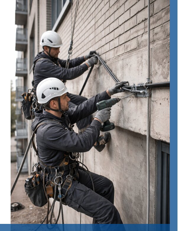 Крепление кабеля на фасаде в Чебаркуле от 376 р. | ВЫСОТНИК-Чбр