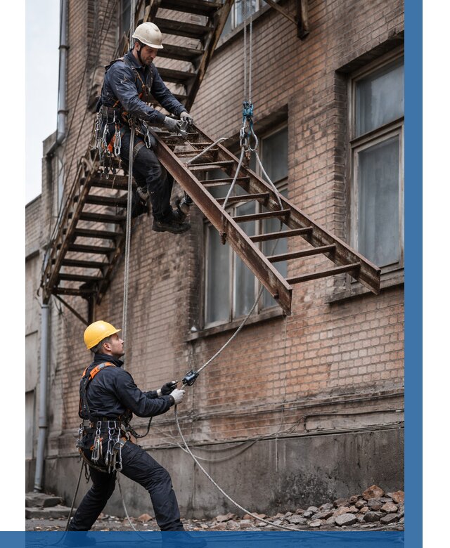 Демонтаж пожарной лестницы в Чебаркуле от 12884 р. | ВЫСОТНИК-Чбр