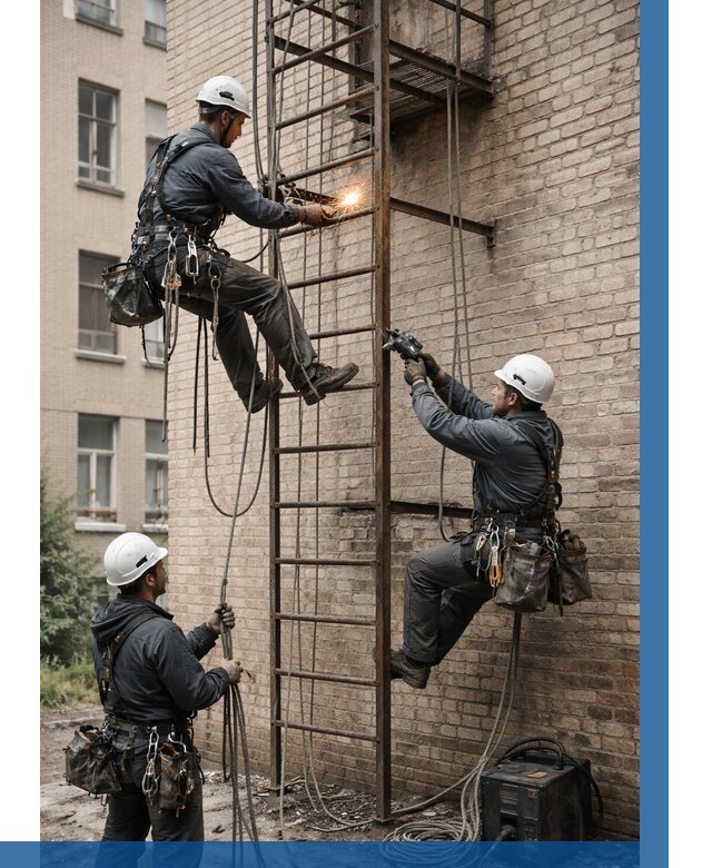 Ремонт пожарной лестницы в Чебаркуле от 8053 р. | ВЫСОТНИК-Чбр