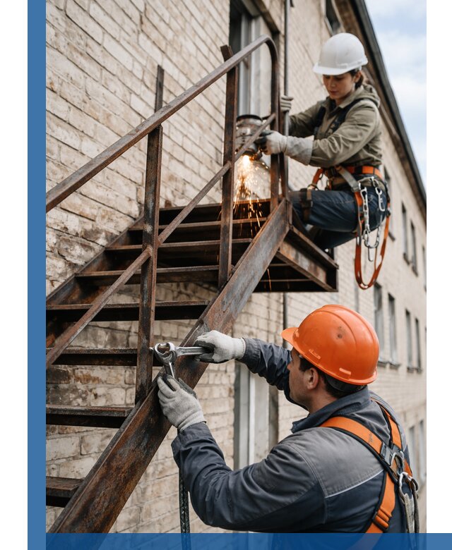 Ремонт и восстановление пожарных лестниц с выездом в Чебаркуле