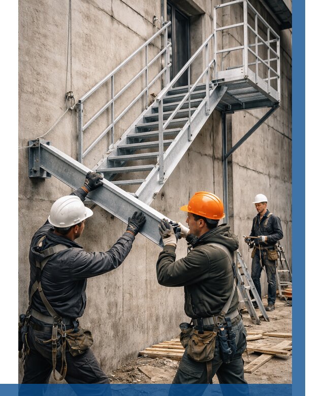 Монтаж металлических лестниц в Чебаркуле от 16106 р. | ВЫСОТНИК-Чбр