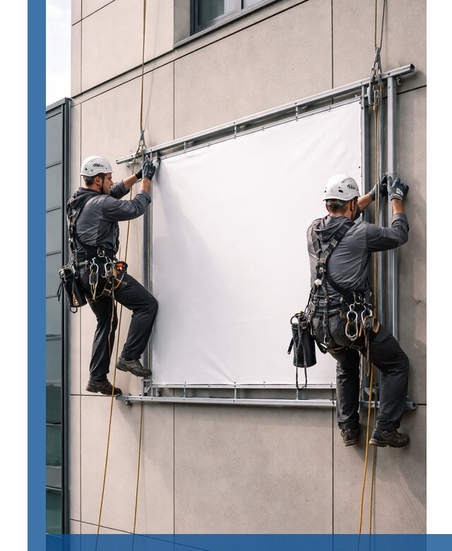 Монтаж наружной рекламной вывески в Чебаркуле под ключ
