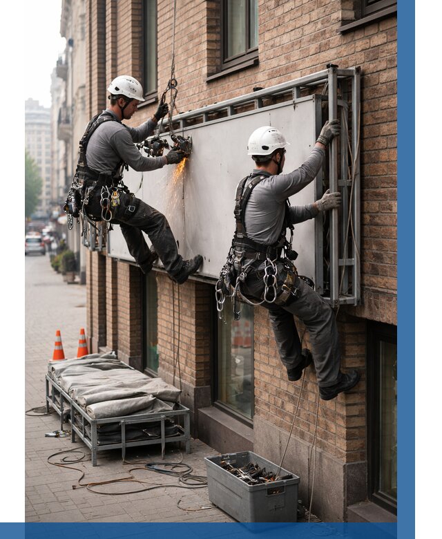 Демонтаж рекламной вывески в Чебаркуле от 6979 р. | ВЫСОТНИК-Чбр