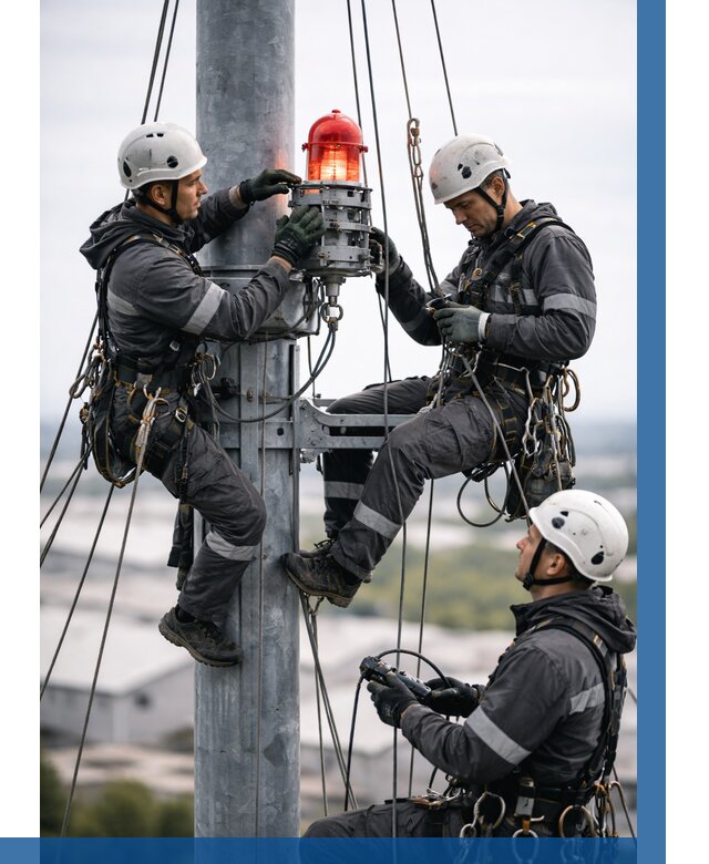 Монтаж заградительных огней в Чебаркуле от 9126 р. | ВЫСОТНИК-Чбр