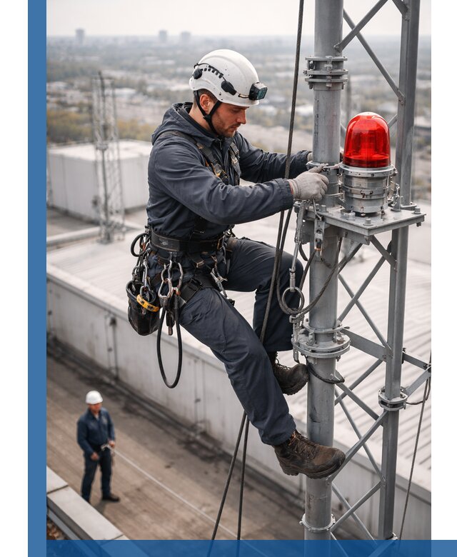 Монтаж заградительных огней и обслуживание объектов в Чебаркуле