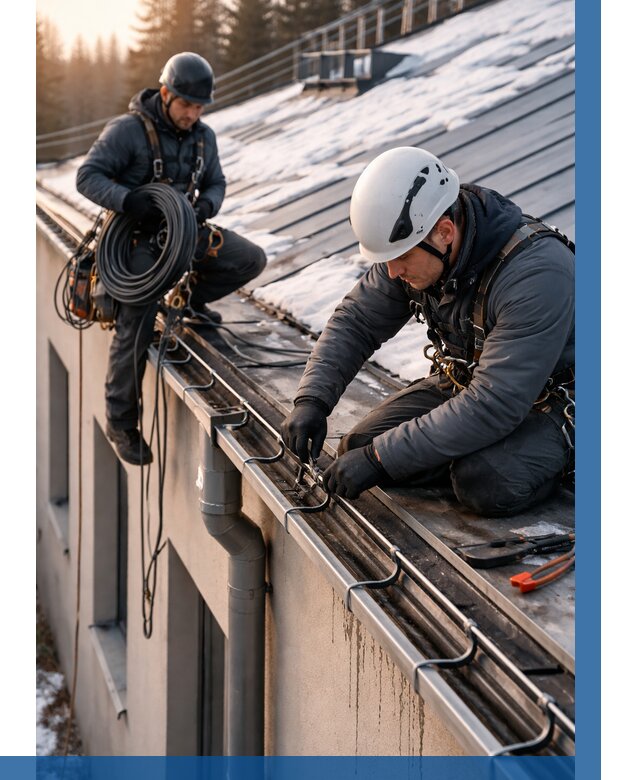 Монтаж греющего кабеля на кровле в Чебаркуле от 483 р. | ВЫСОТНИК-Чбр