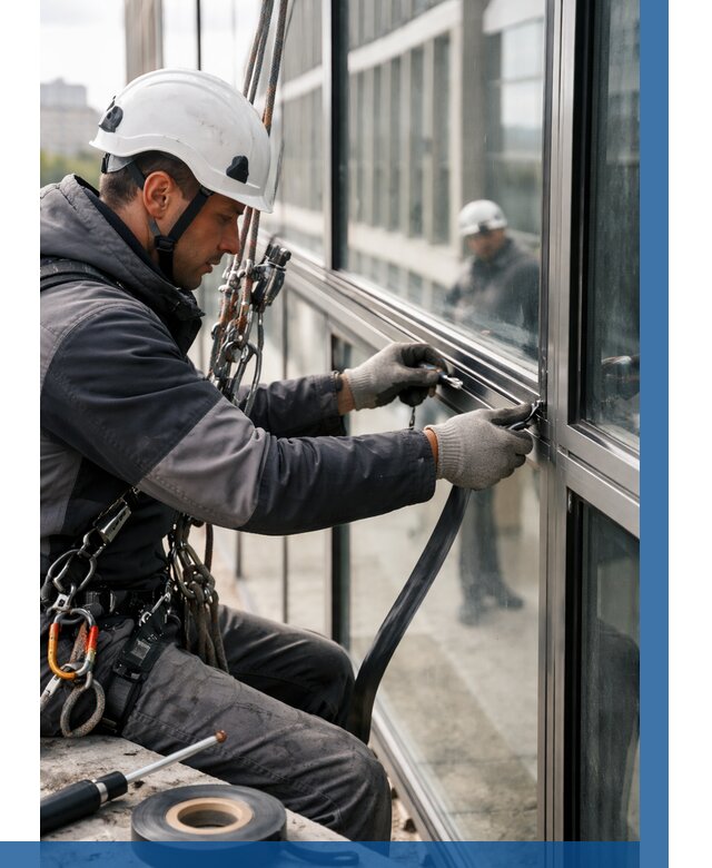 Ремонт витражных конструкций в Чебаркуле от 3758 р. | ВЫСОТНИК-Чбр