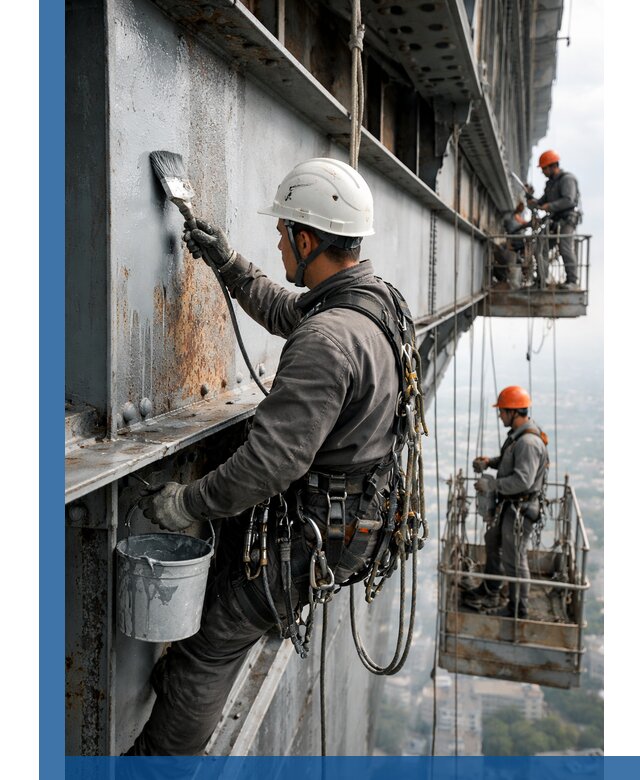 Покраска металлоконструкций на высоте в Чебаркуле профессионально