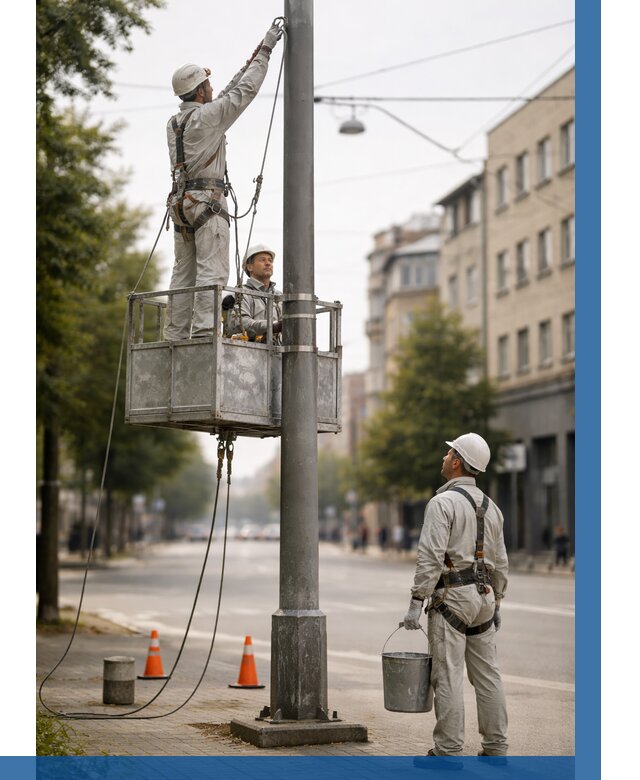 Покраска опор освещения в Чебаркуле от 5369 р. | ВЫСОТНИК-Чбр