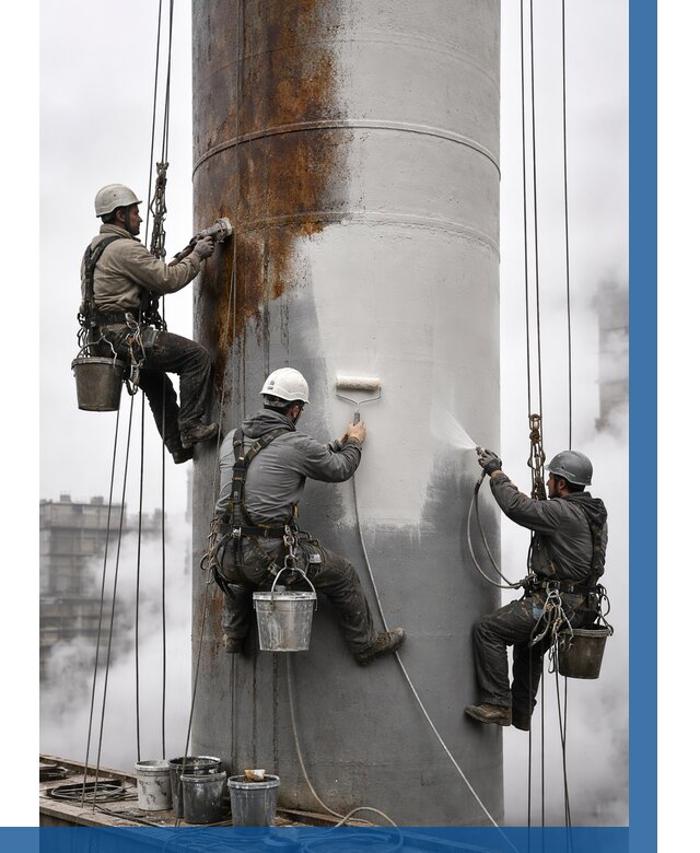 Покраска дымовых труб в Чебаркуле от 9126 р. | ВЫСОТНИК-Чбр