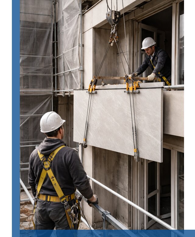 Подъем керамогранита на этаж в Чебаркуле грузчиками и техникой