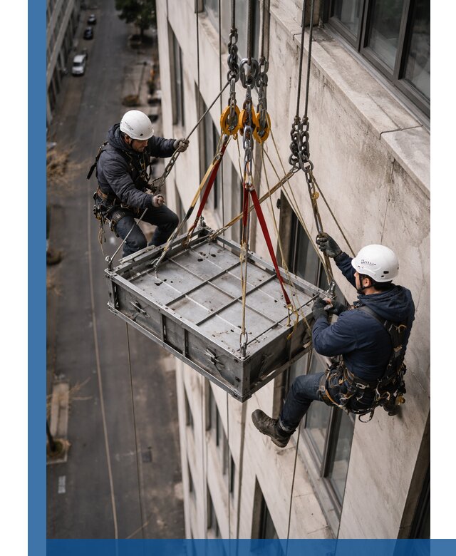 Спуск и подъем грузов по фасаду в Чебаркуле для зданий