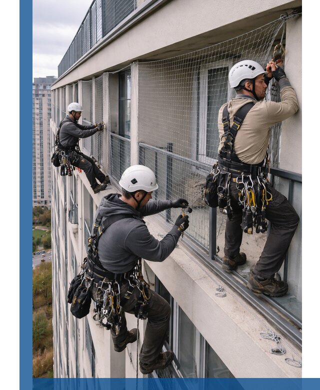 Профессиональный монтаж защитной сетки от птиц в Чебаркуле